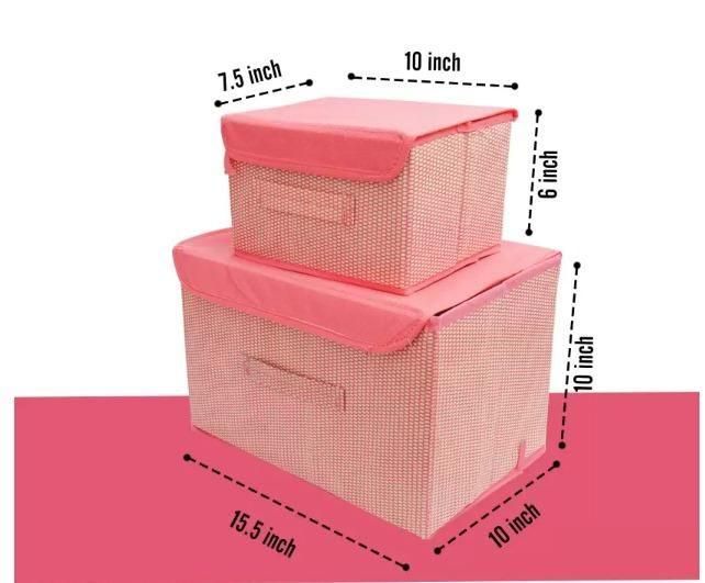 2-Piece Foldable Woven Storage Box Organizer (Big and Small)